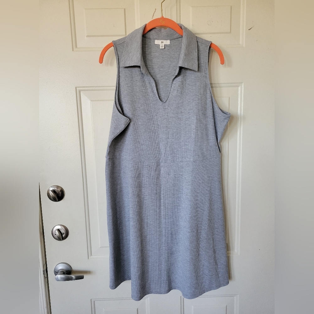 BP Gray Sleeveless Collared A Line Women's Knit Dress